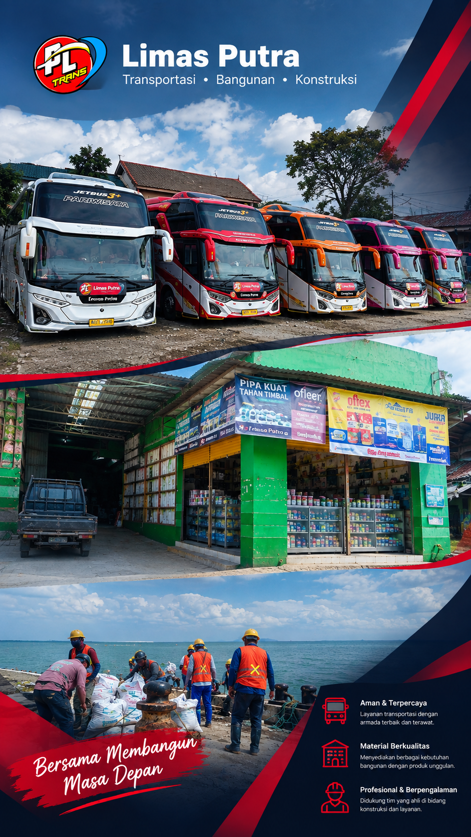 Putra Limas - Bus Pariwisata, Toko Bangunan dan Jasa Konstruksi